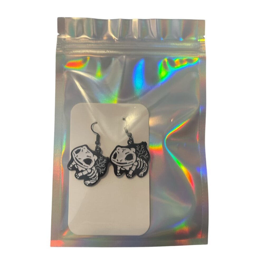 BULBASAUR SKELETON SKULL POKEMON EARRING
